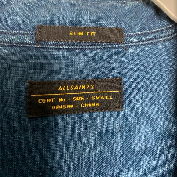 All Saints Chambray Denim Snap Button Top - Picture 4 of 5